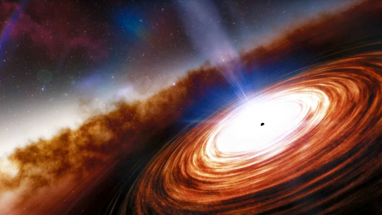 Illustration of a luminous high-redshift quasar